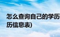 怎么查询自己的学历信息(怎么查询自己的学历信息表)
