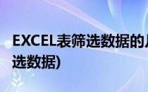 EXCEL表筛选数据的几种方式(在excel表中筛选数据)
