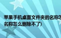 苹果手机桌面文件夹的名称怎么删除(苹果手机桌面文件夹的名称怎么删除不了)