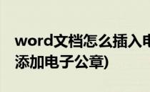 word文档怎么插入电子公章(word文档怎么添加电子公章)