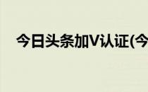 今日头条加V认证(今日头条加v认证条件)