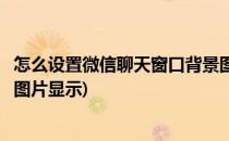 怎么设置微信聊天窗口背景图片(怎么设置微信聊天窗口背景图片显示)