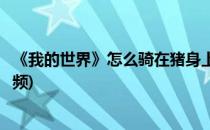 《我的世界》怎么骑在猪身上(我的世界怎么骑在猪身上的视频)
