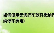 如何使用无忧停车软件缴纳停车费(如何使用无忧停车软件缴纳停车费用)