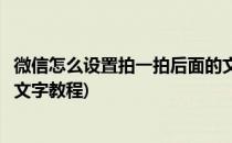 微信怎么设置拍一拍后面的文字(微信怎么设置拍一拍后面的文字教程)