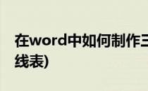 在word中如何制作三线表(word中怎么做三线表)