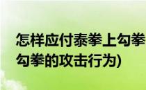 怎样应付泰拳上勾拳的攻击(怎样应付泰拳上勾拳的攻击行为)