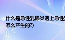 什么是急性乳腺炎遇上急性乳腺炎怎么办(急性,急性乳腺炎怎么产生的?)