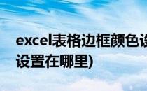 excel表格边框颜色设置(excel表格边框颜色设置在哪里)