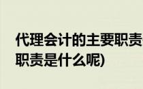 代理会计的主要职责是什么(代理会计的主要职责是什么呢)