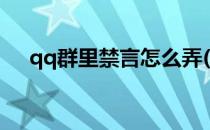 qq群里禁言怎么弄(qq群里禁言怎么弄)