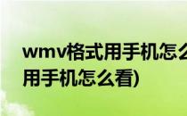 wmv格式用手机怎么看(苹果手机wmv格式用手机怎么看)