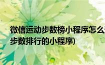 微信运动步数榜小程序怎么查看我MBI体质指数(查看微信步数排行的小程序)