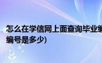 怎么在学信网上面查询毕业编号(怎么在学信网上面查询毕业编号是多少)