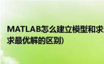 MATLAB怎么建立模型和求最优解(matlab怎么建立模型和求最优解的区别)