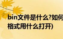 bin文件是什么?如何打开bin文件?(bin文件格式用什么打开)