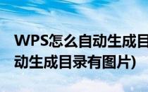 WPS怎么自动生成目录【有图有文】(wps自动生成目录有图片)