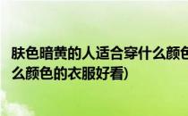 肤色暗黄的人适合穿什么颜色的衣服(肤色暗黄的人适合穿什么颜色的衣服好看)