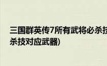 三国群英传7所有武将必杀技大全(三国群英传7武将专属必杀技对应武器)