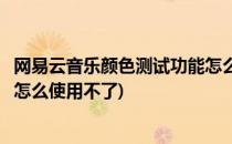 网易云音乐颜色测试功能怎么使用(网易云音乐颜色测试功能怎么使用不了)