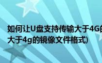 如何让U盘支持传输大于4G的镜像文件(如何让u盘支持传输大于4g的镜像文件格式)