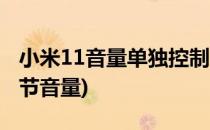 小米11音量单独控制在哪设置(小米11怎么调节音量)