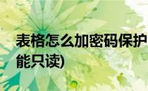 表格怎么加密码保护(表格怎么加密码保护也能只读)