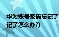 华为账号密码忘记了怎么办(华为账号密码忘记了怎么办?)