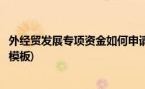 外经贸发展专项资金如何申请(外经贸发展专项资金申请报告模板)