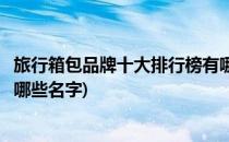 旅行箱包品牌十大排行榜有哪些(旅行箱包品牌十大排行榜有哪些名字)