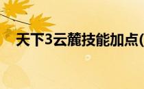 天下3云麓技能加点(天下3云麓怎么加点)