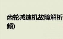 齿轮减速机故障解析(齿轮减速机故障解析视频)