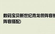 数码宝贝新世纪青龙兽阵容推荐攻略(数码宝贝新世纪骑士兽阵容搭配)