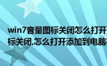 win7音量图标关闭怎么打开添加到电脑右下角(win7音量图标关闭,怎么打开添加到电脑右下角了)
