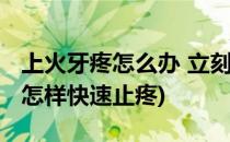上火牙疼怎么办 立刻止疼(上火了牙疼怎么办怎样快速止疼)