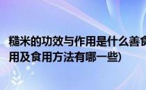 糙米的功效与作用是什么善食糙米多方保健(糙米的功效与作用及食用方法有哪一些)