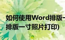 如何使用Word排版一寸照片(如何使用word排版一寸照片打印)
