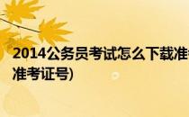 2014公务员考试怎么下载准考证(2014公务员考试怎么下载准考证号)