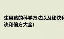 生男孩的科学方法以及秘诀和偏方(生男孩的科学方法以及秘诀和偏方大全)