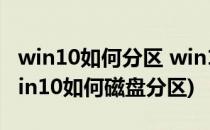 win10如何分区 win10磁盘分区图文教程(Win10如何磁盘分区)