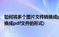 如何将多个图片文件转换成pdf文件(如何将多个图片文件转换成pdf文件的形式)