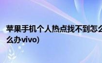 苹果手机个人热点找不到怎么办(苹果手机个人热点找不到怎么办vivo)