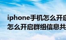 iphone手机怎么开启群组信息(iphone手机怎么开启群组信息共享)