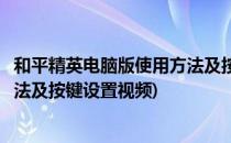 和平精英电脑版使用方法及按键设置(和平精英电脑版使用方法及按键设置视频)