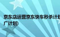 京东店运营京东快车秒杀计划关键词与搜索人群(京东快车推广计划)