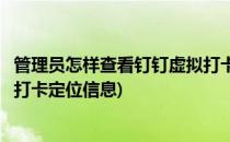 管理员怎样查看钉钉虚拟打卡定位(管理员怎样查看钉钉虚拟打卡定位信息)