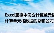 Excel表格中怎么计算单元格数据的总和(excel表格中怎么计算单元格数据的总和公式)