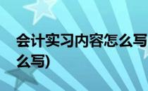 会计实习内容怎么写(会计实训过程及内容怎么写)