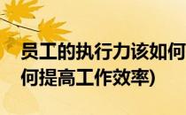 员工的执行力该如何提高(员工的执行力该如何提高工作效率)
