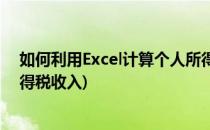 如何利用Excel计算个人所得税(如何利用excel计算个人所得税收入)